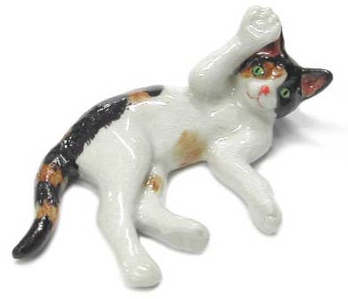 Calico Kitten Northern Rose Porcelain Mini Figurine