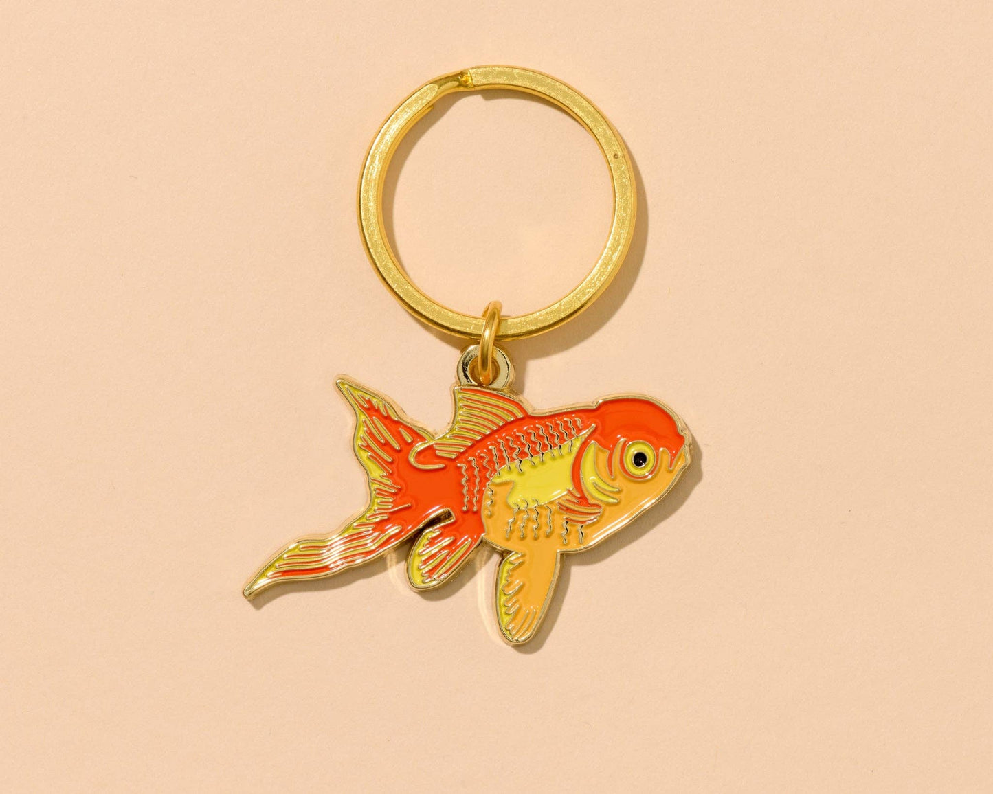 Koi Goldfish Enamel Keychain - Valentines Day Gift Mothers Day - Bag Charm