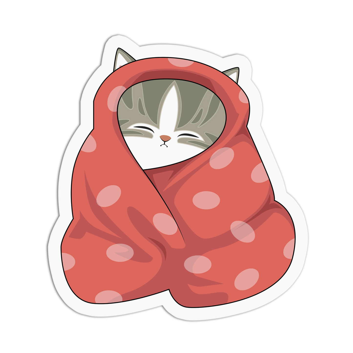 Red Robe Cutie Cat Textured Stickers