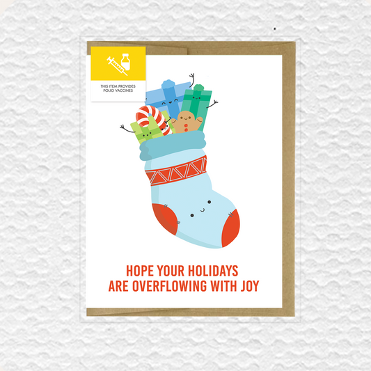 Overflowing Joy Holiday Stocking Card