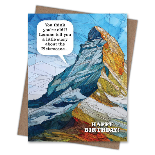 Pleistocene Mountain - Recycled Birthday Card for Climbers