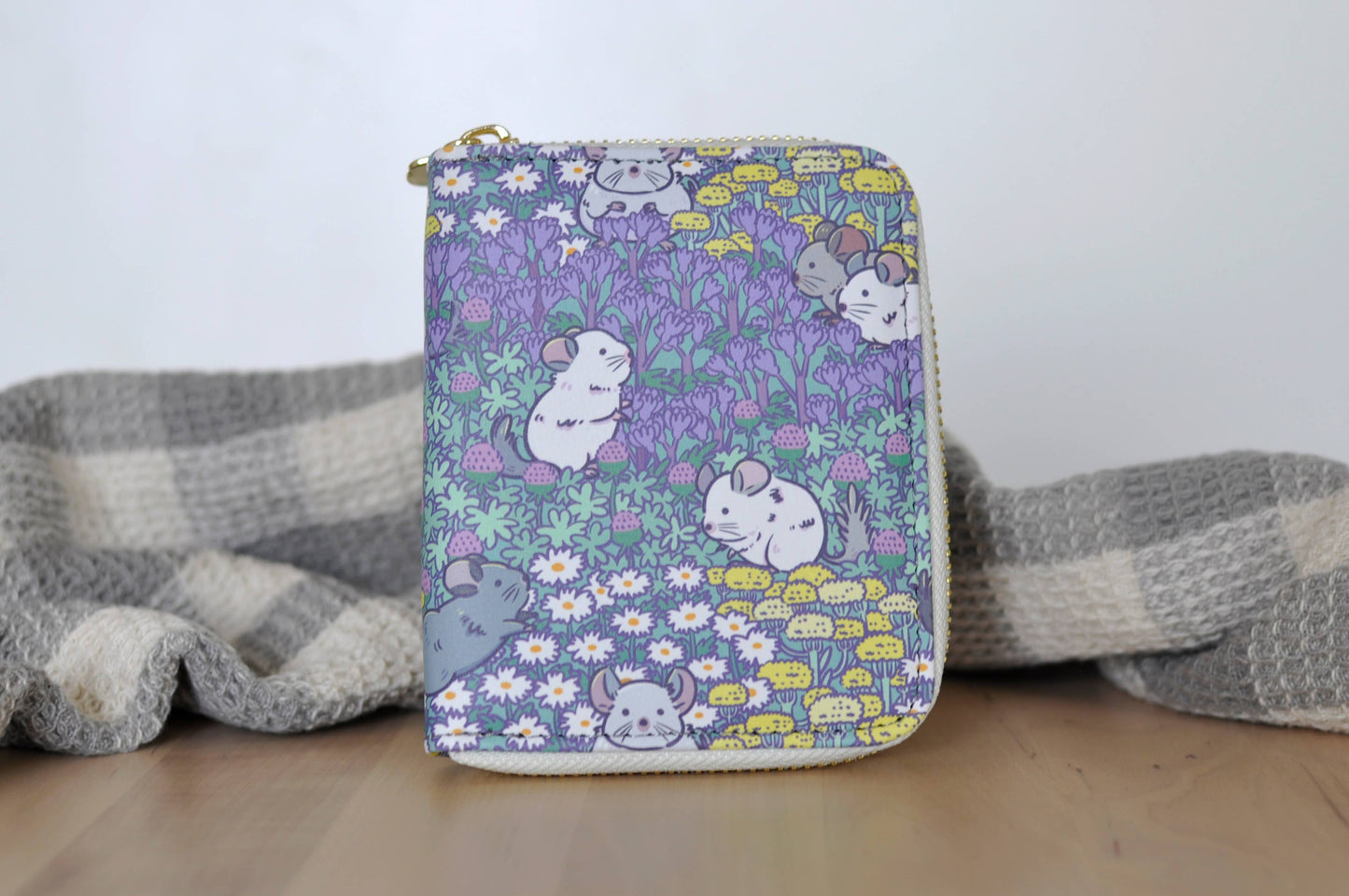 Chinchilla Pattern Zipper Wallet featuring Noristudio Chinch