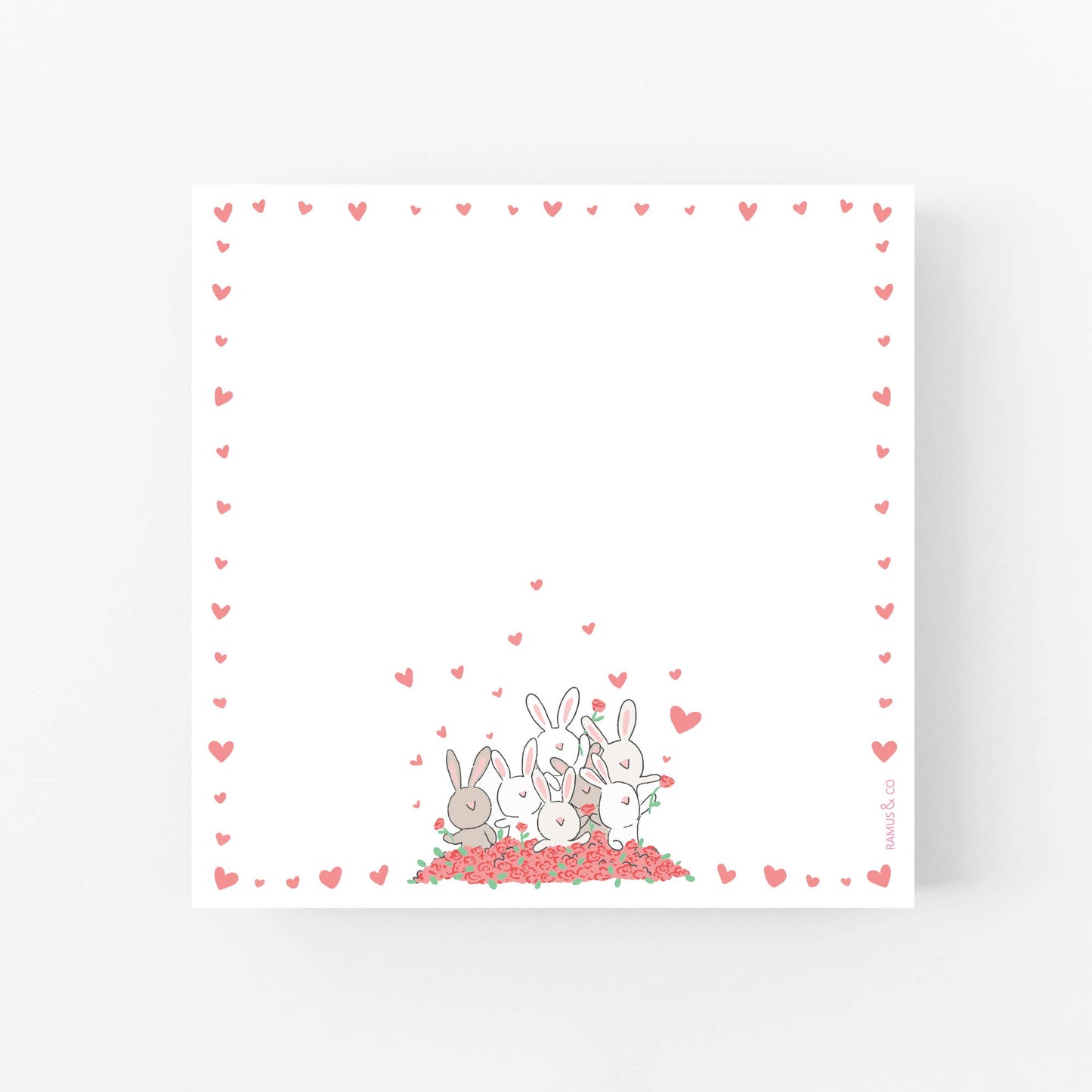 Bunnies Love Roses Notepad