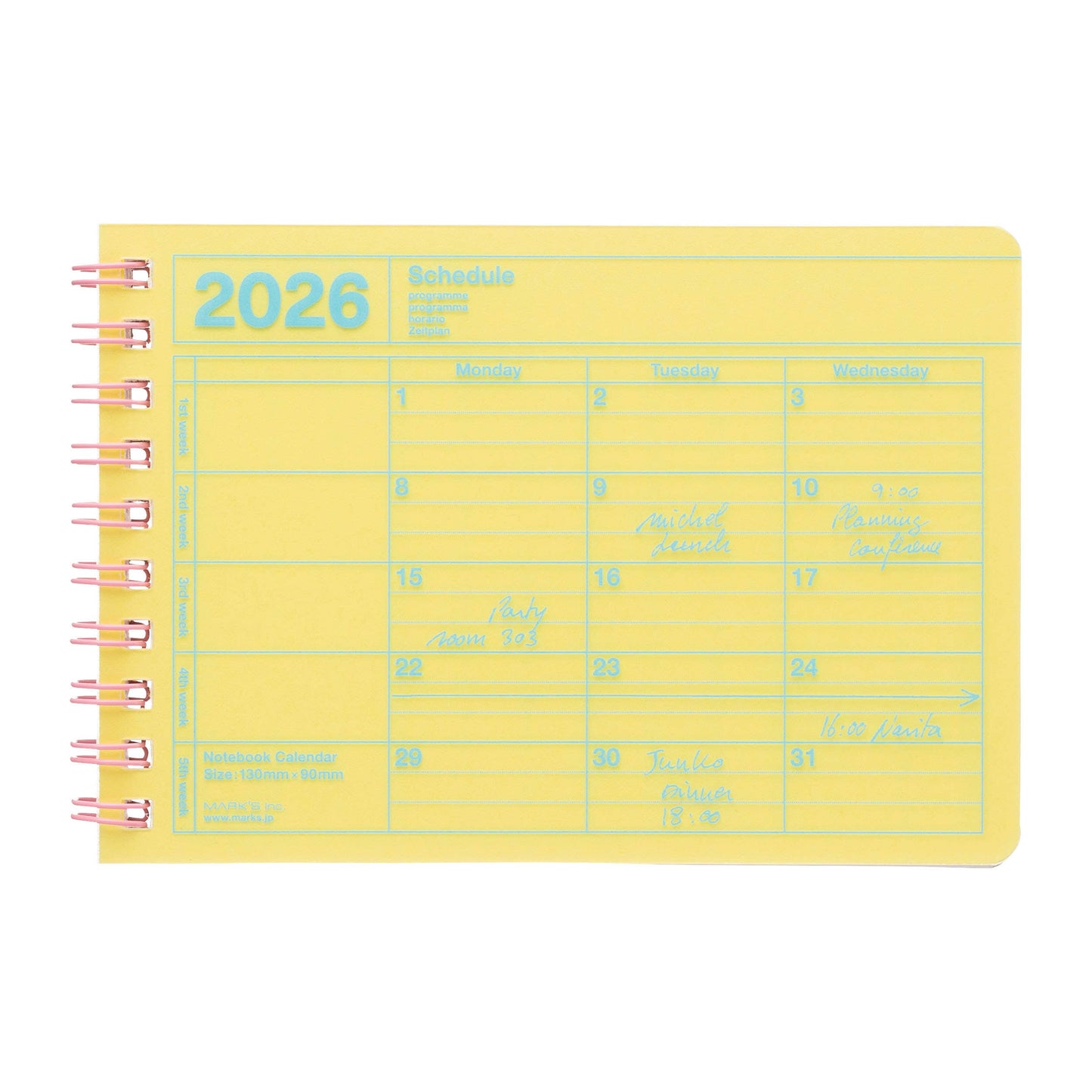 Notebook Calendar 2026,B7,XS