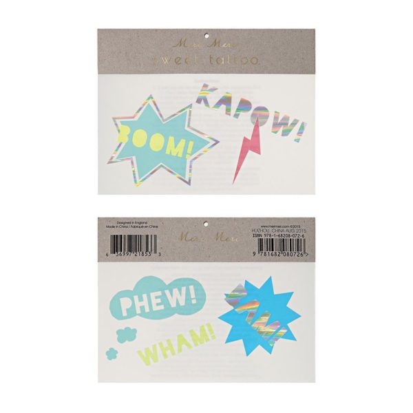 Meri Meri Boom! Kapow Lg Tattoos