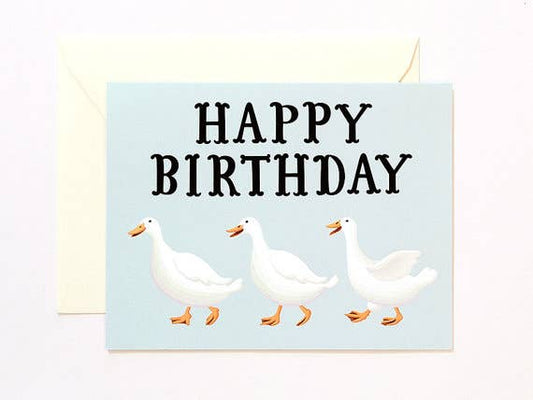 Three Ducks Happy Birthday Card