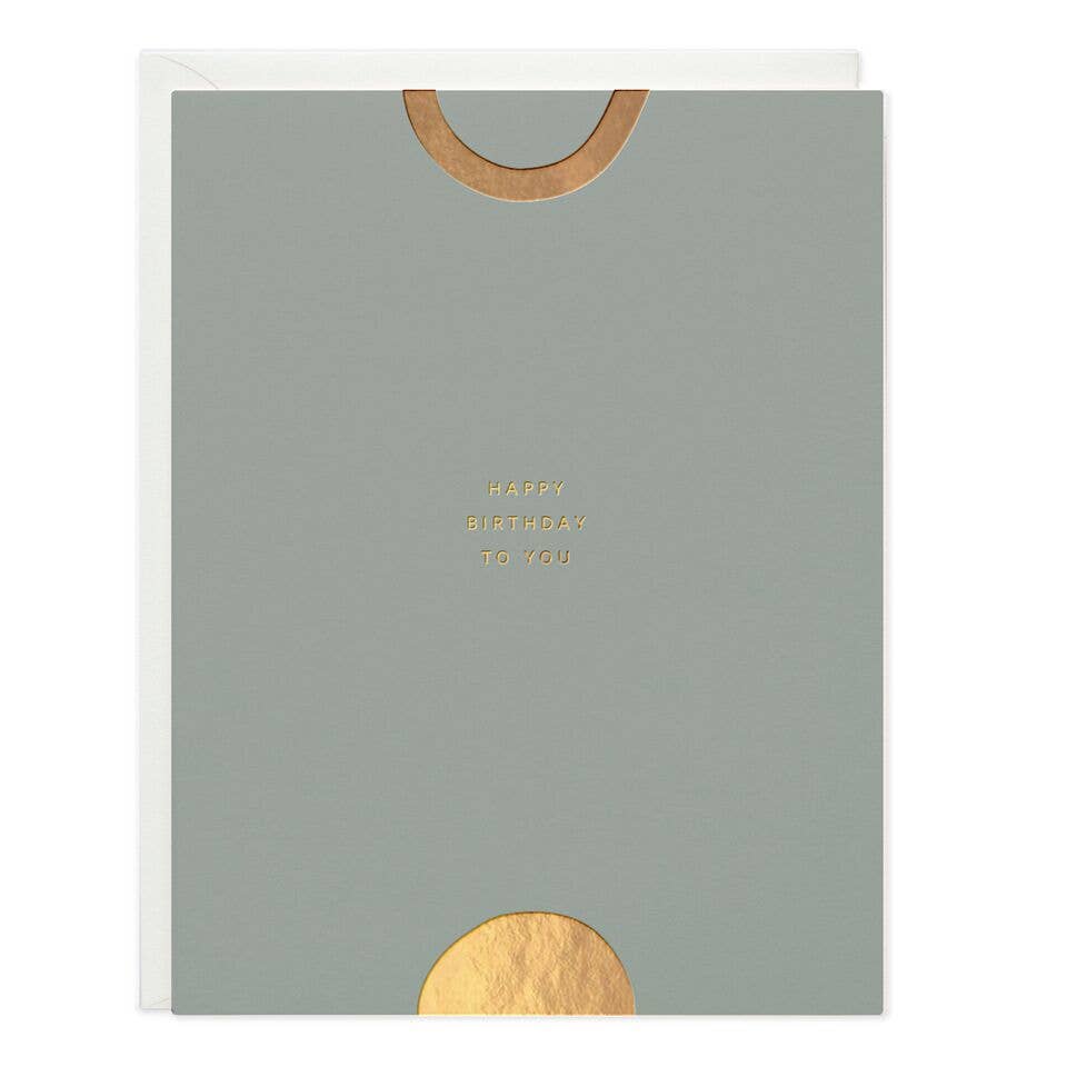 Happy Birthday Gold Shapes Greeting Card