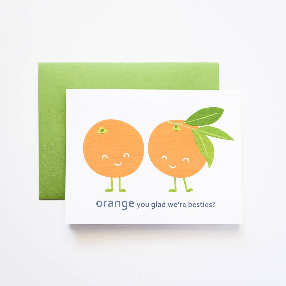 Orange Besties Best Friend Love Card