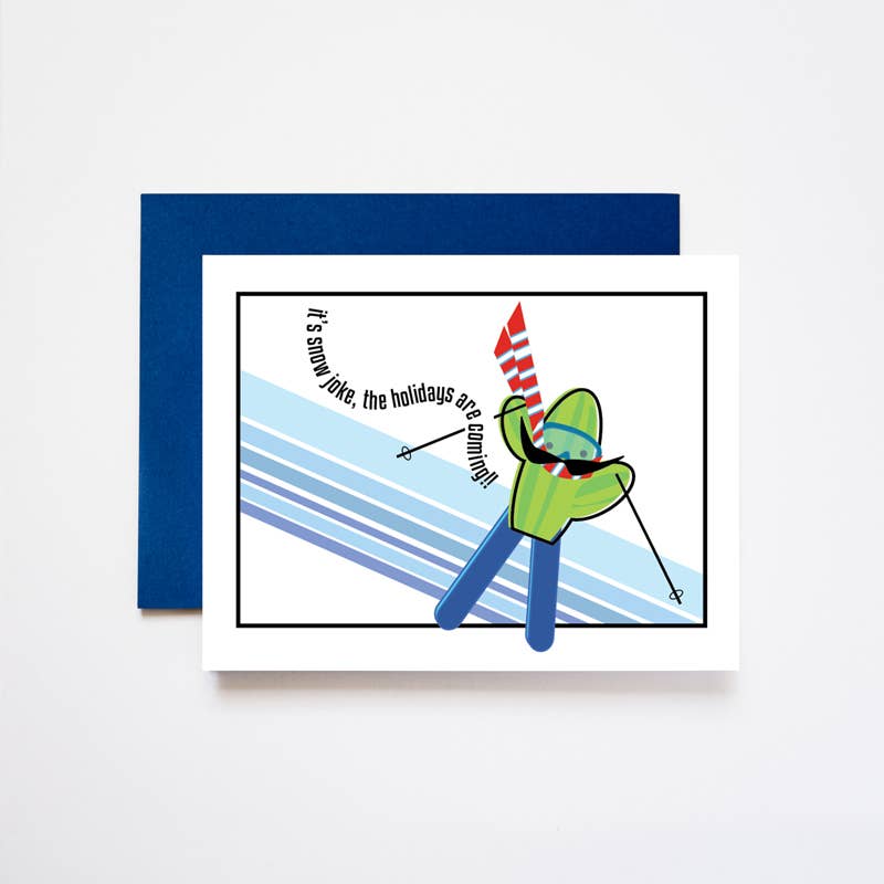 Skiing Cactus Greeting Card