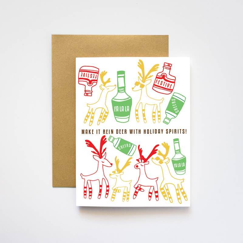Make It Reindeer Gold Foil Greeting Card