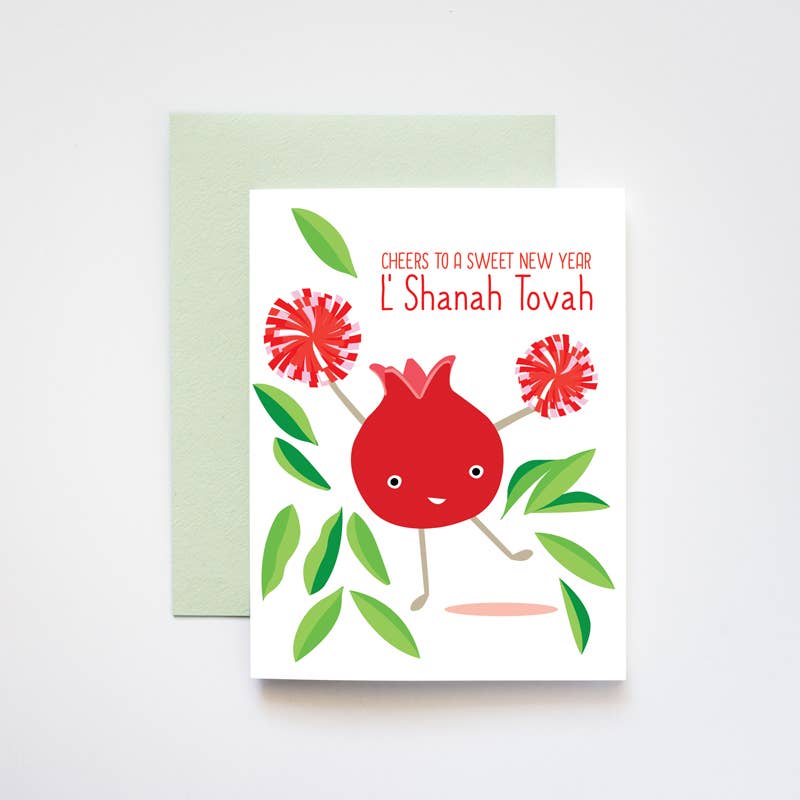 Pom Pom Rosh Hashanah Jewish New Year Greeting Card