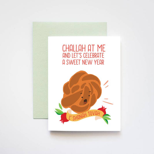 Challah At Me Rosh Hashanah Jewish New Year Greeting Card