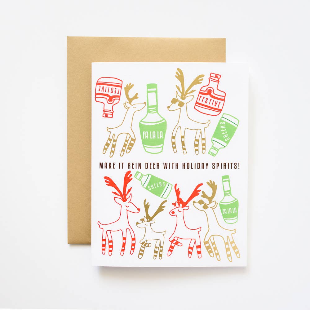 Make It Reindeer Gold Foil Greeting Card