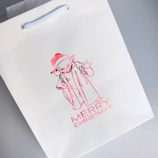 Christmas It Is Gift Bag - Metallic Foil-Stamped Gift Bag