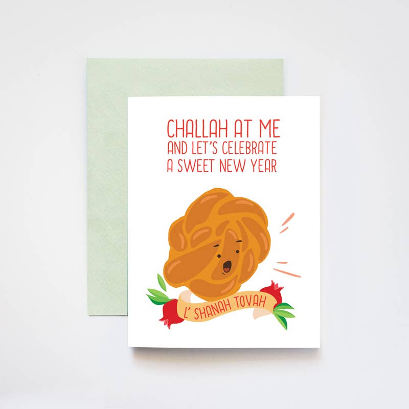 Challah At Me Rosh Hashanah Jewish New Year Greeting Card