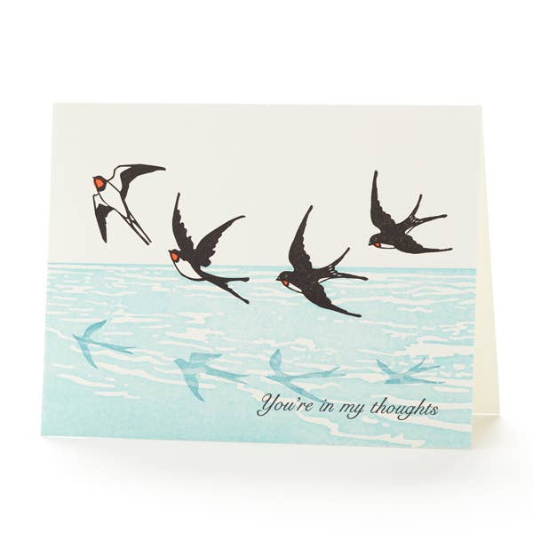 Swallows You're in My Thoughts Notecard