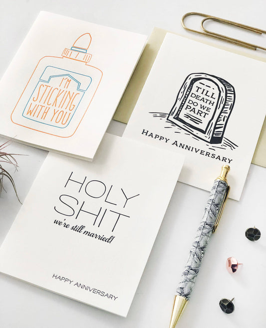 Holy Shit Anniversary - Letterpress Anniversary Card