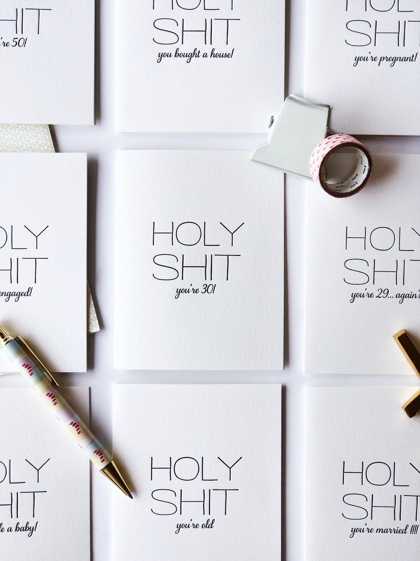 Holy Shit You're 40 - Letterpress Birthday Greeting Card