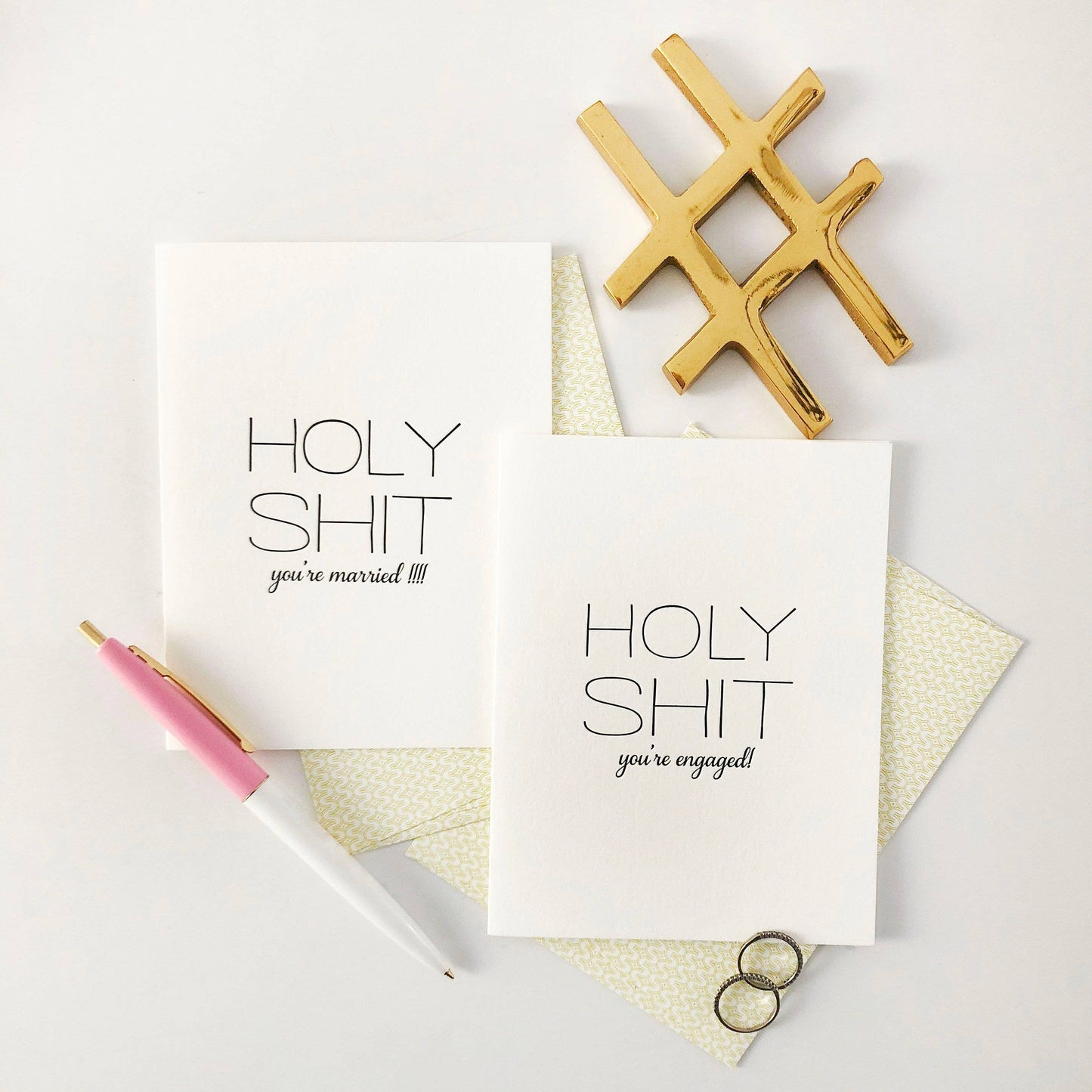 Holy Shit You're Engaged - Letterpress Engagement Card
