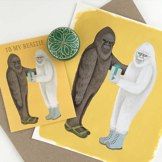 Beastie Bigfoot & Yeti Birthday Card