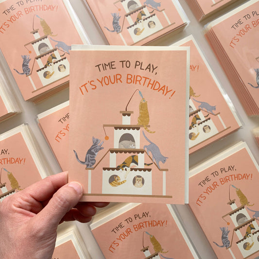 Playful Cats Birthday Card
