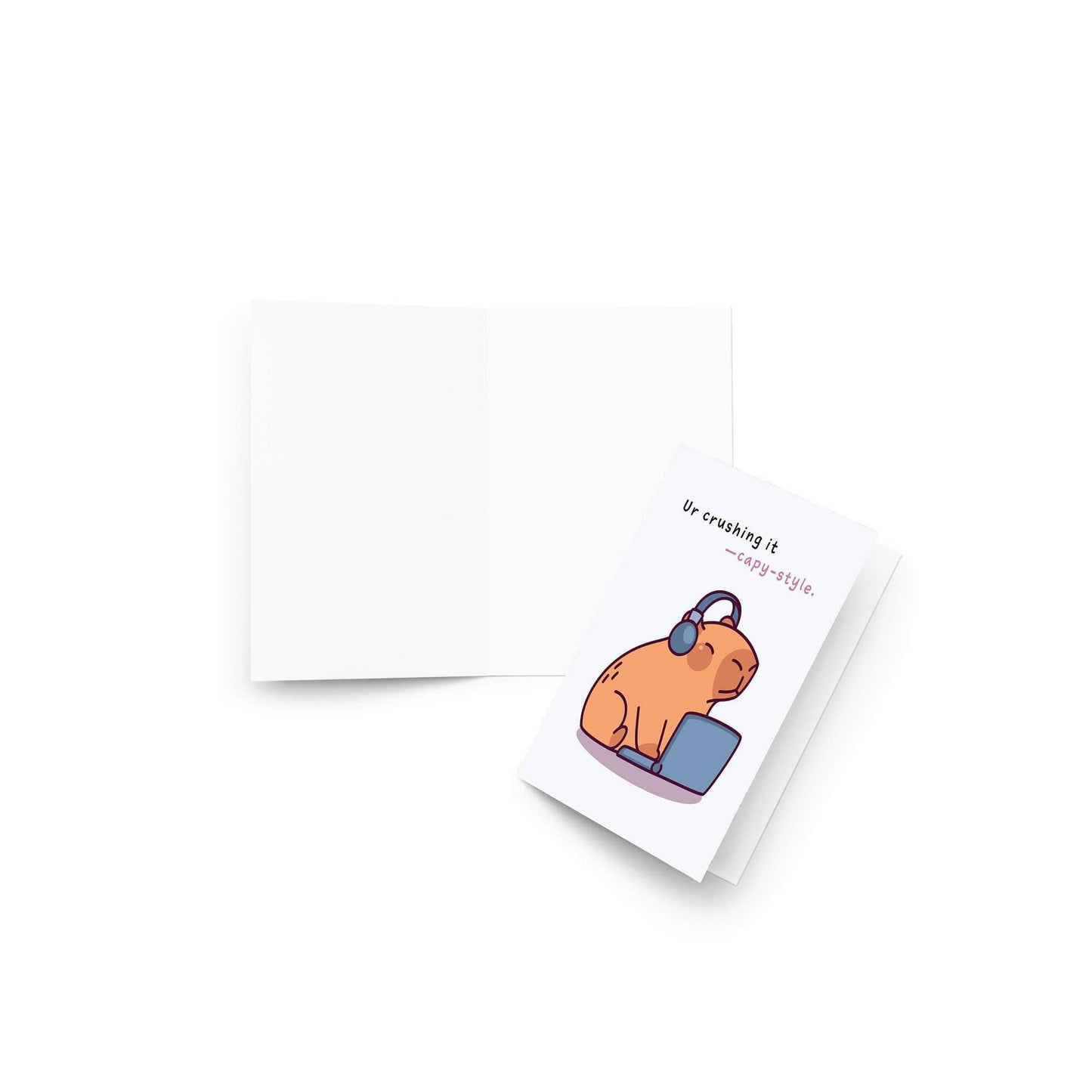 Crushing It Capybara Support Cards | Cute Animal Encouragement Get Well Friends