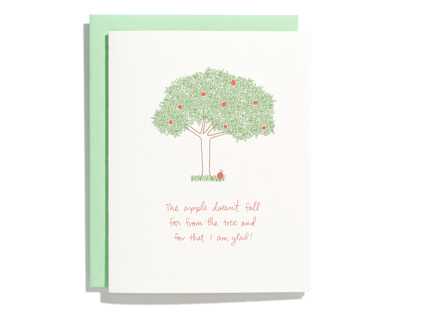 Apple Doesn't Fall Far - Letterpress Greeting Card