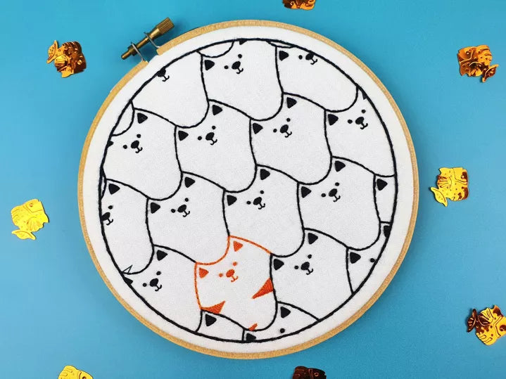 Cats Pet Handmade Embroidery Pattern Fabric Pack