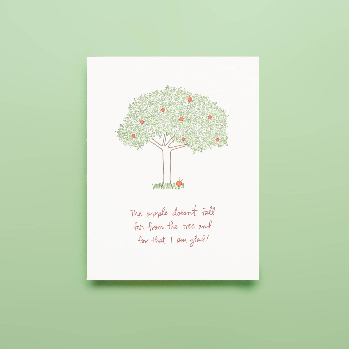Apple Doesn't Fall Far - Letterpress Greeting Card