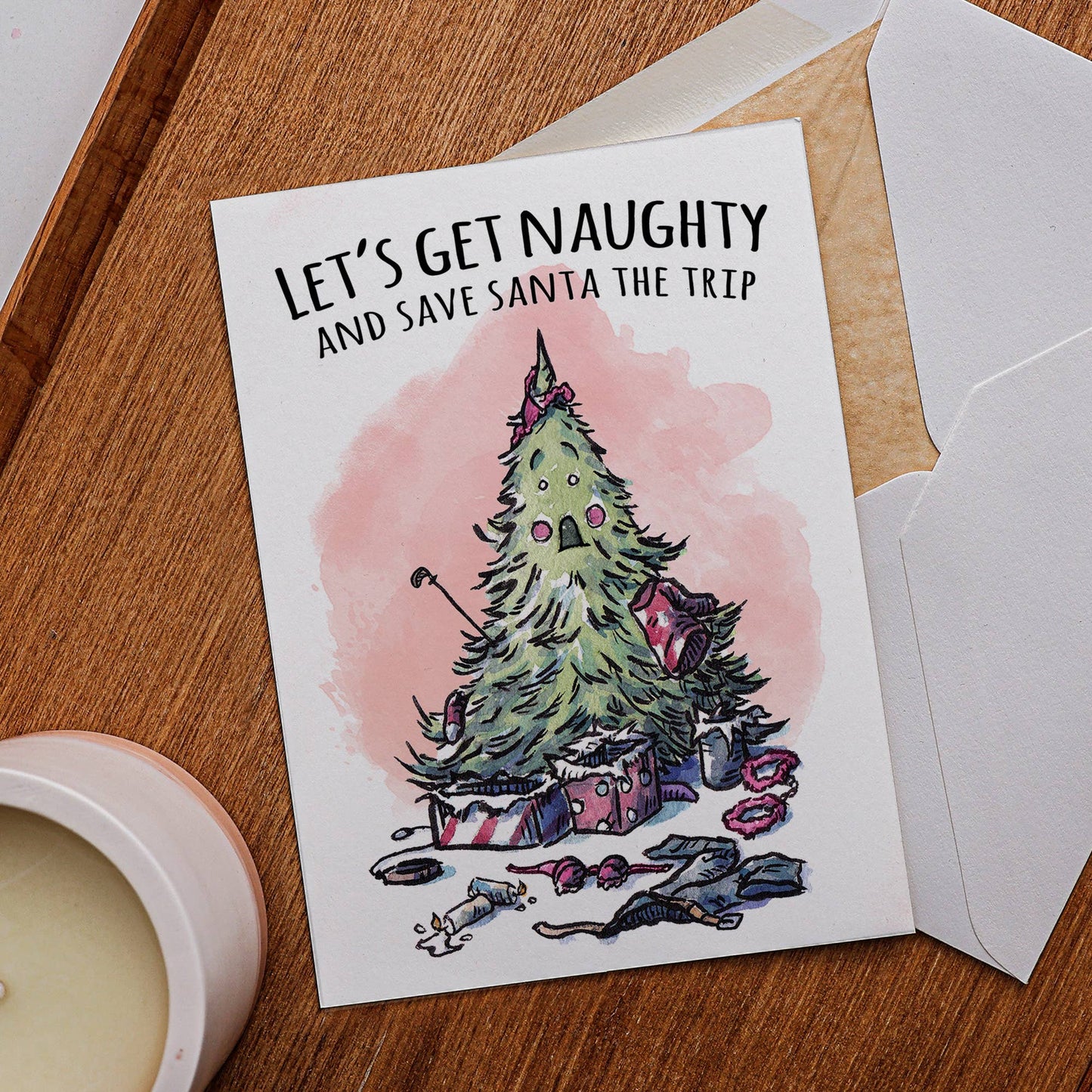 "Save Santa the Trip" - Crude, Naughty, Kinky Christmas Card