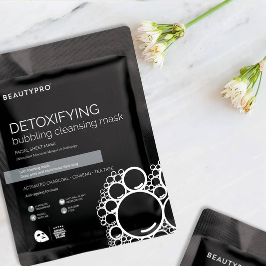 DETOXIFYING Bubbling Cleansing Charcoal Sheet Mask - Vegan