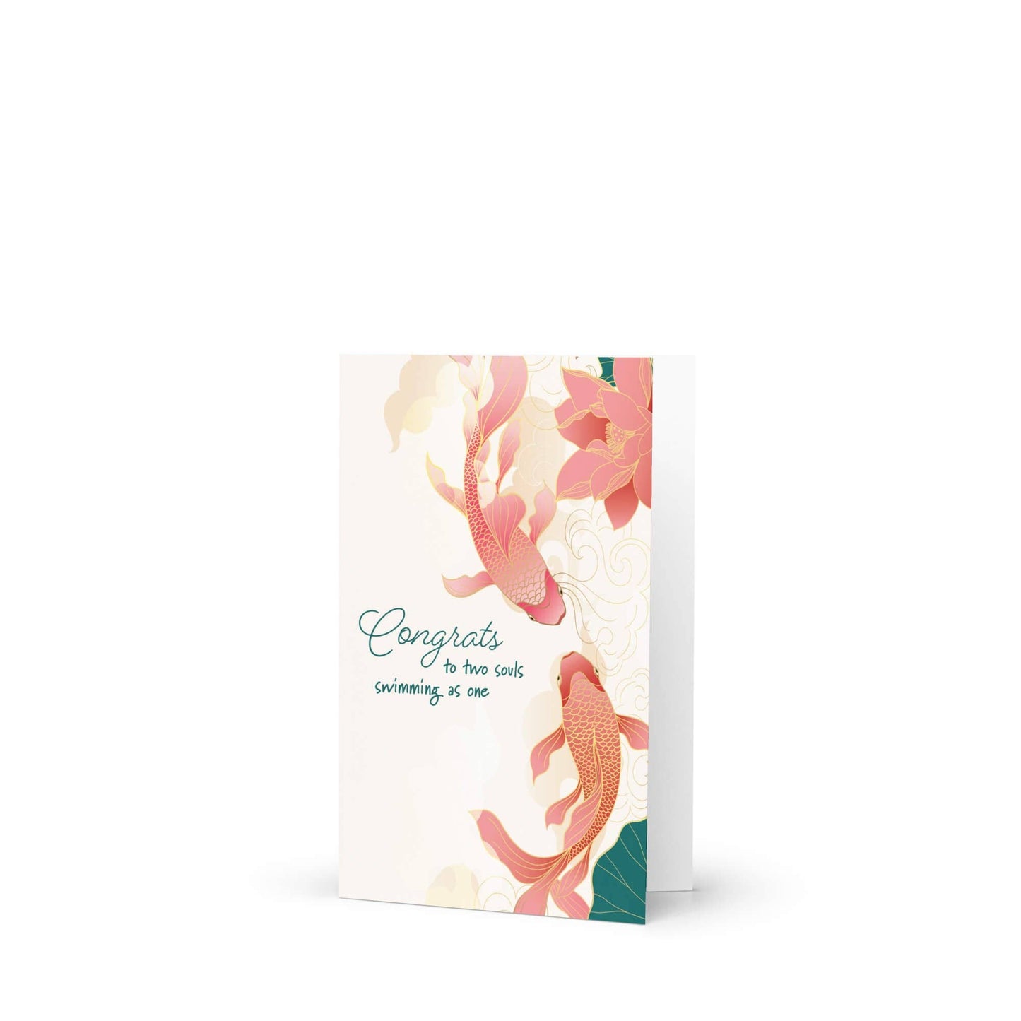Koi Fish Asian Wedding Cards | Elegant Chinese Two Souls Swimming