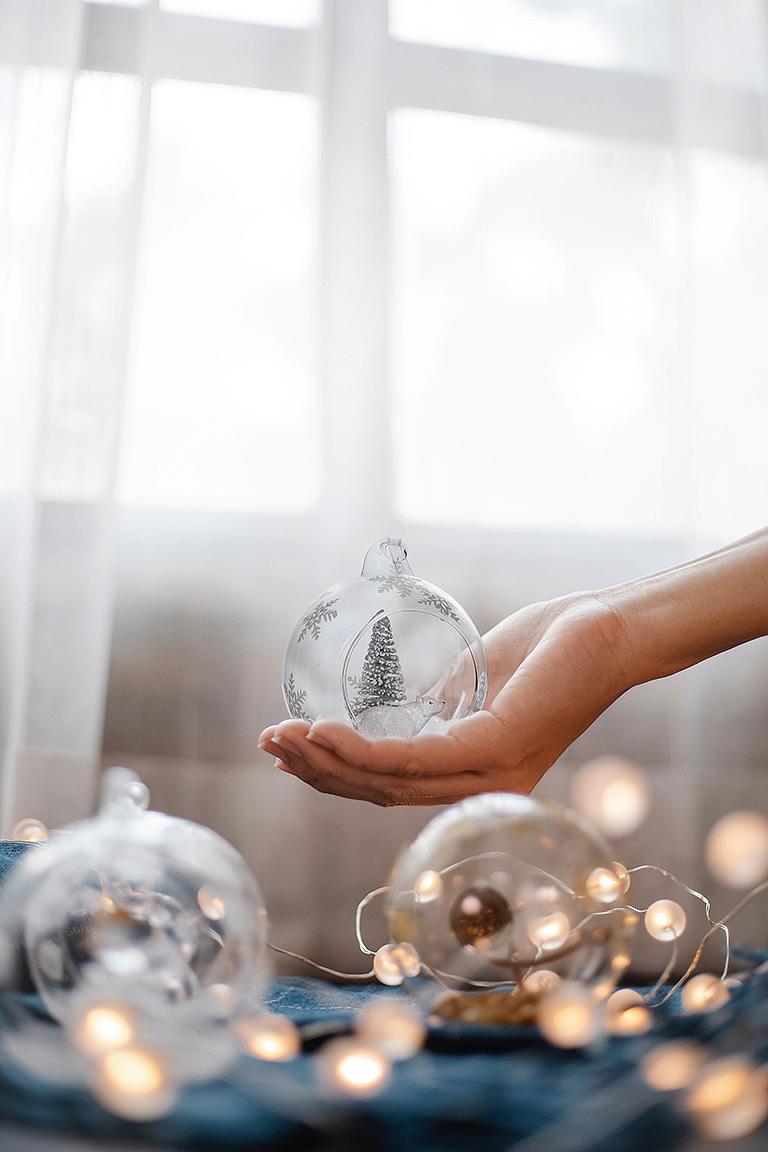 Polar Bear & Tree Open Ball Ornament