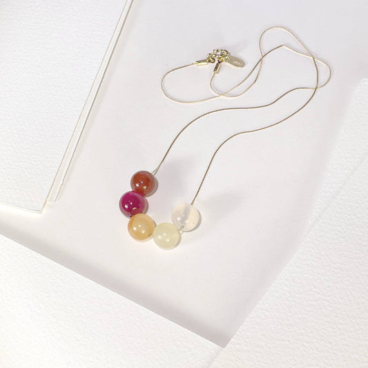 WOLCOTT bead necklace (tangerine)