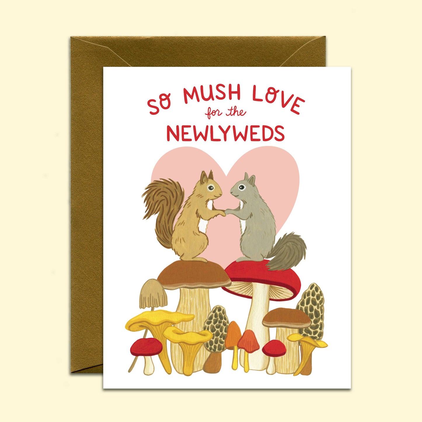 Squirrels Woodland Forest Mushrooms Wedding Card