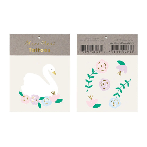 Meri Meri  Floral Swan Tattoos - Front & Company: Gift Store