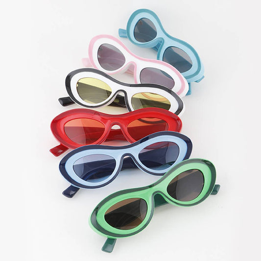 Two Toned Retro Round Sunglasses