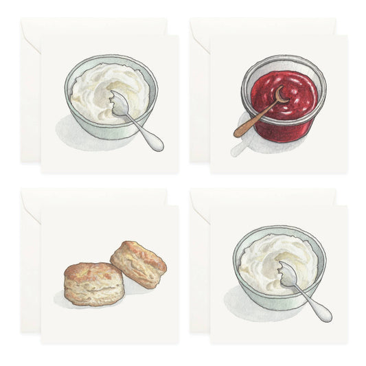 Tea / Mini Cards Set . Afternoon Tea Scones