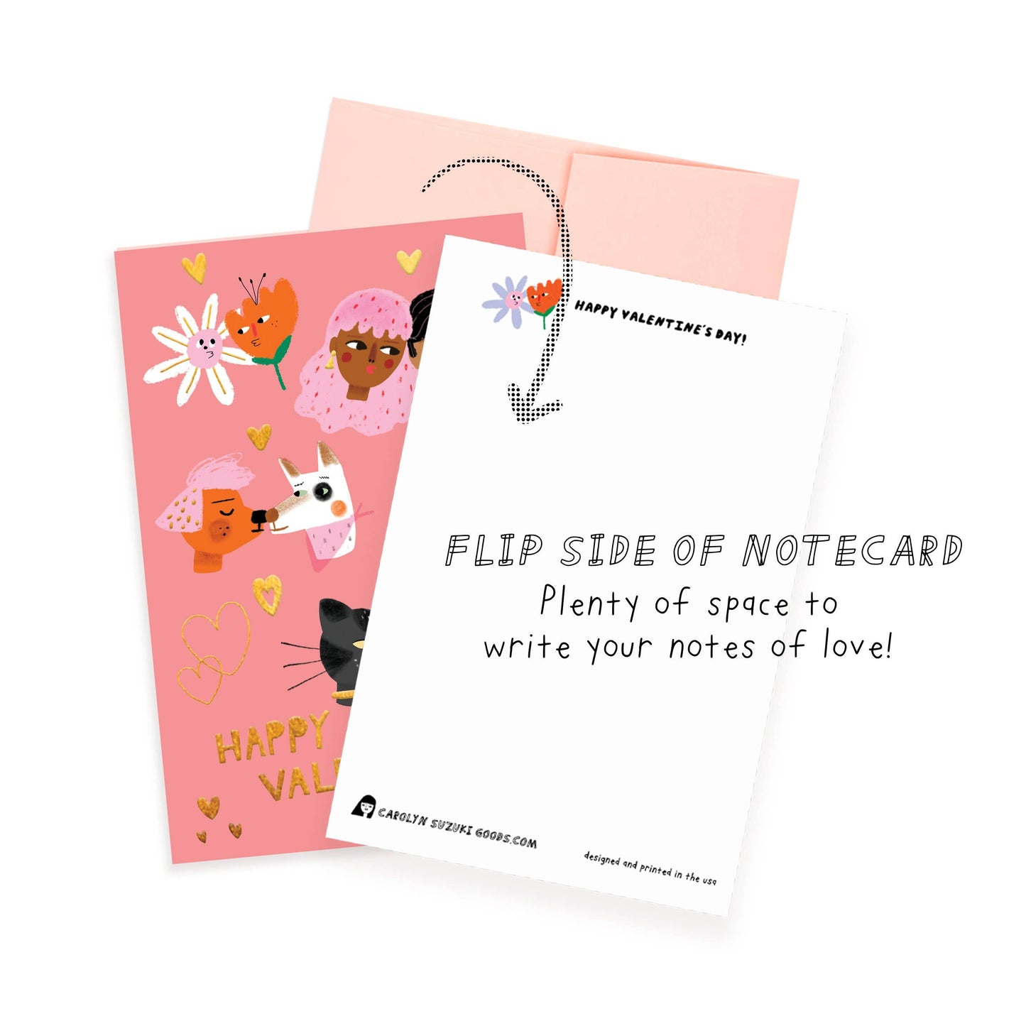 KISS FACES - Valentine's Notecard