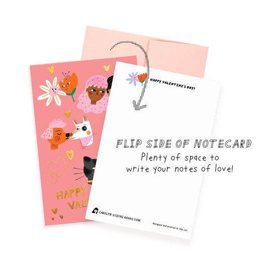 KISS FACES - Valentine's Notecard