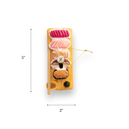 Sushi Platter, Retro Food Stocking Stuffer Ornament Gift