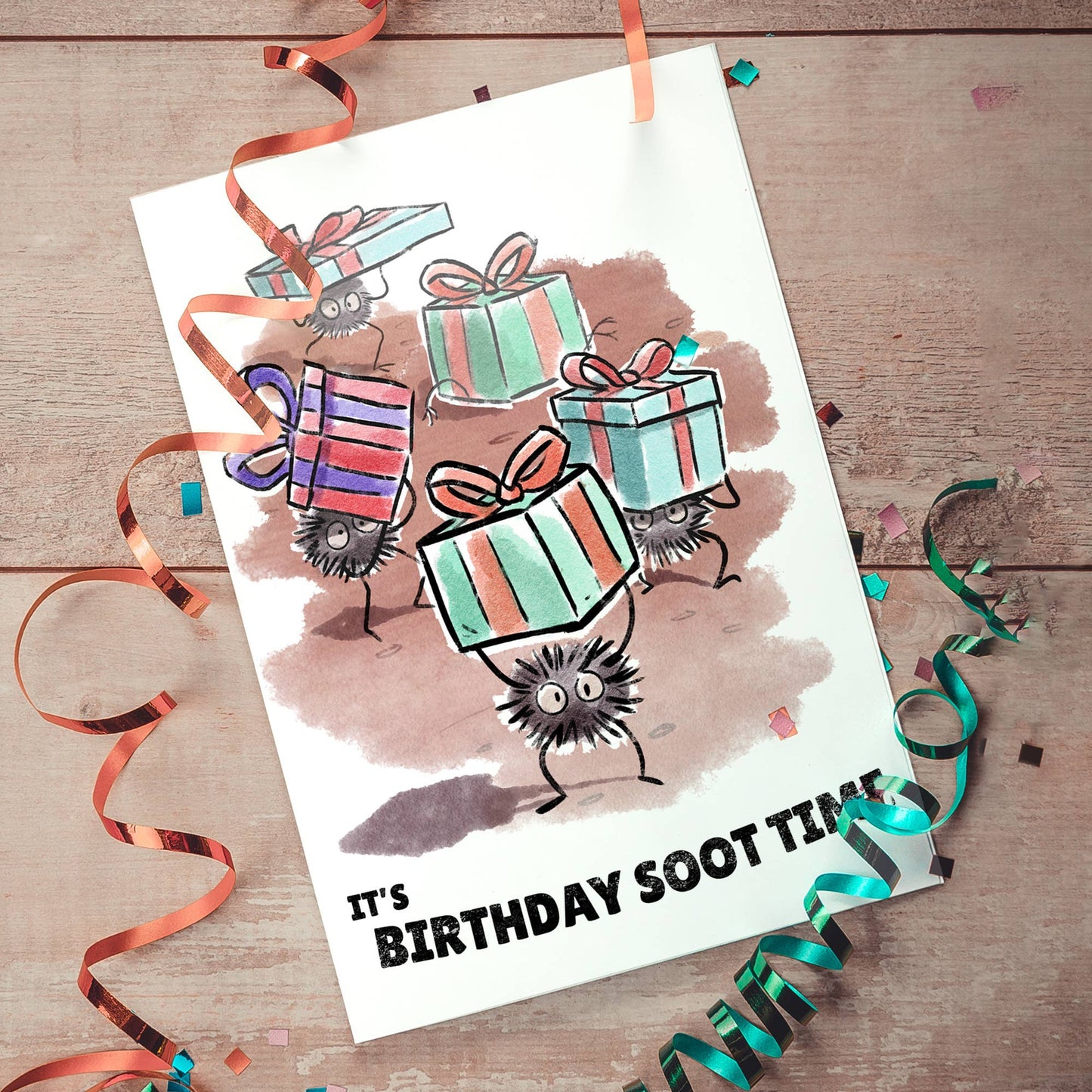 "Birthday Soot" Japanese Folklore Sprite Anime Birthday Card