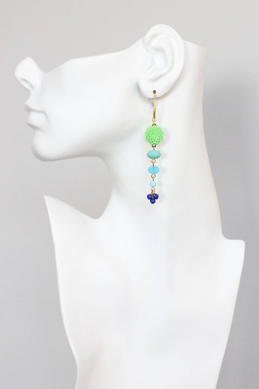 KYLE62 mint green floral earrings