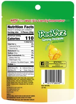 Amos Gummy Peelerz Pineapple 6oz
