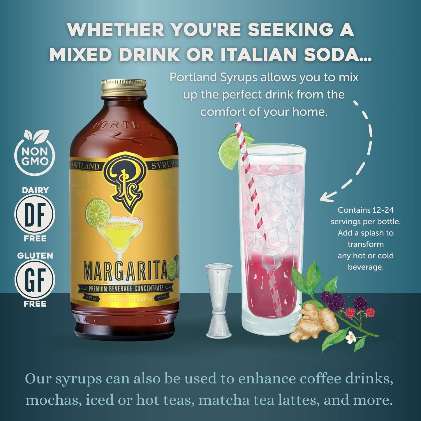 Margarita Syrup 12oz - cocktail / mocktail beverage mixer