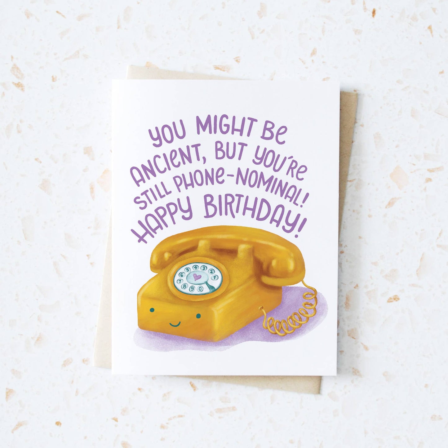 Nostalgic Rotary Phone Birthday Greeting Card