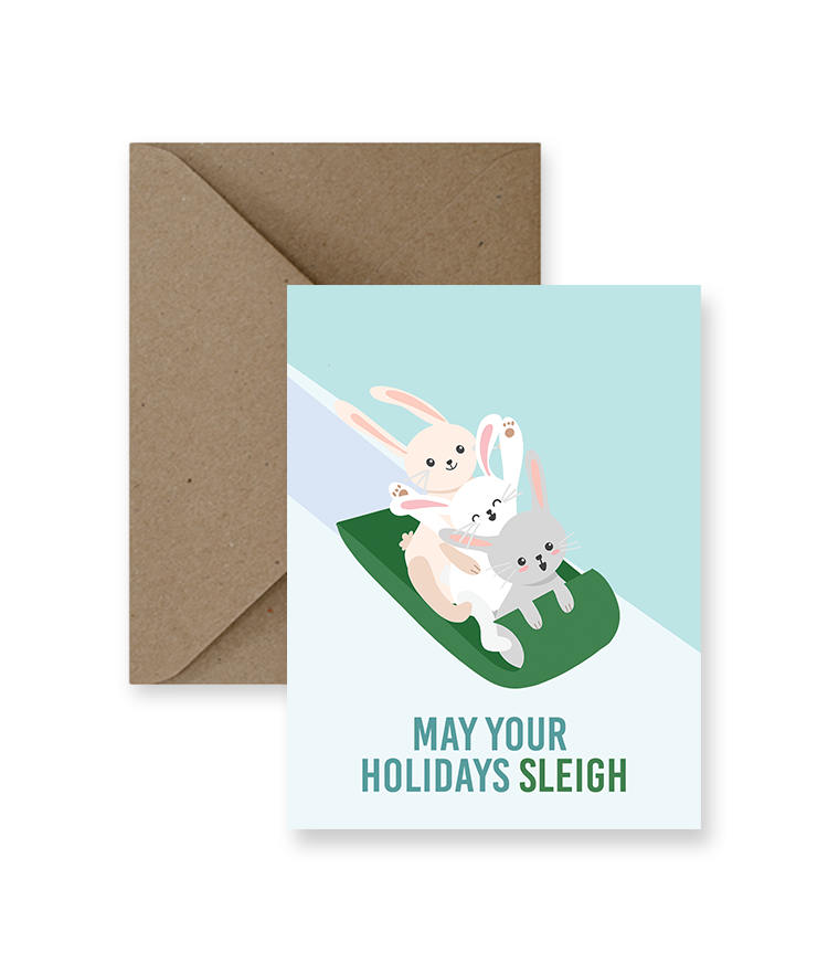 Sleigh Bunnies Holiday Card
