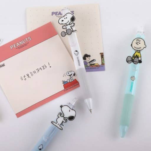 Peanuts Chracters Clip Ballpoint Pen 0.5mm Black