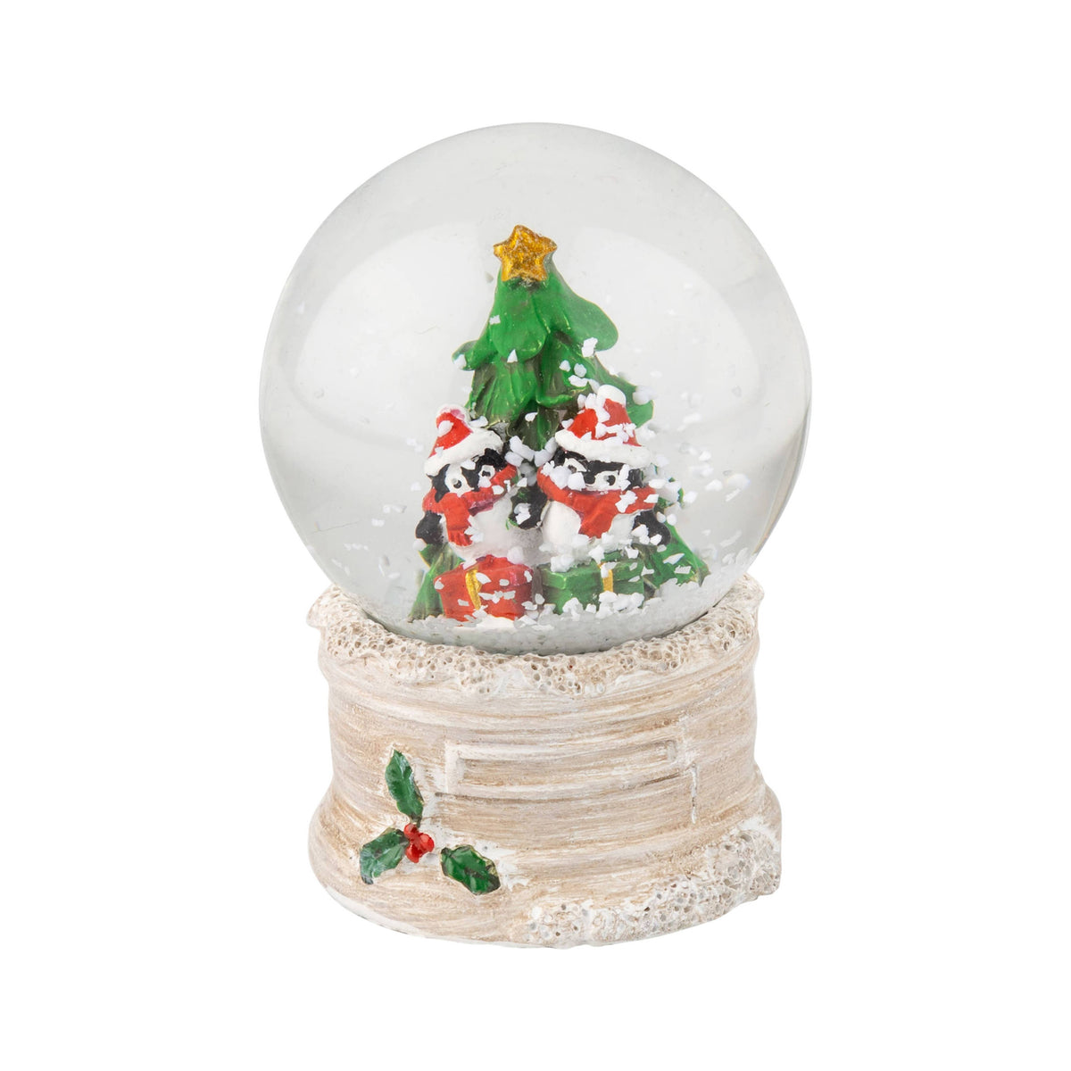 A73433:Resin mini snow globe,penguins w/ Christmas tree w