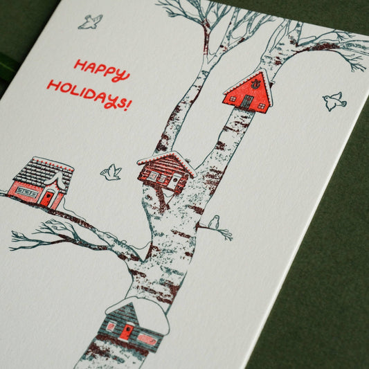 Birdhouse Holiday | Letterpress Card